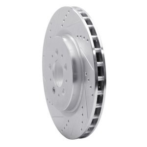 Volvo S60 Brake Rotor (1) - Rear Left - R1 Concepts - Drilled & Slotted - Silver - `04-`07